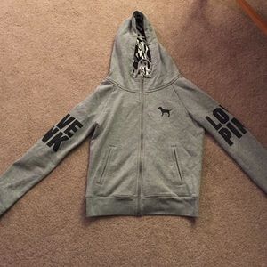 Pink zip up sweatshirt