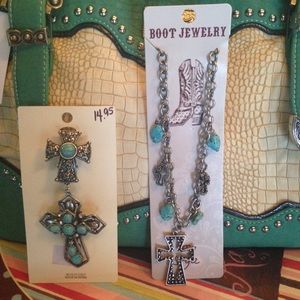 Boot and Scarf Jewelry turquoise accent color
