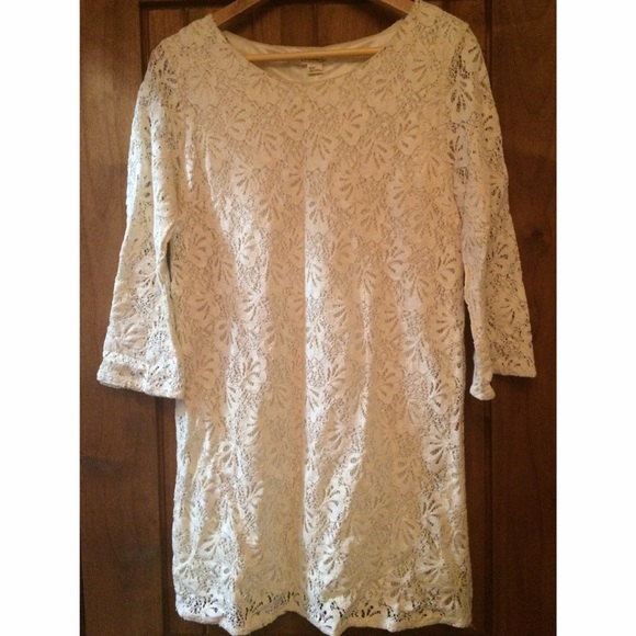 70's White lace dress
