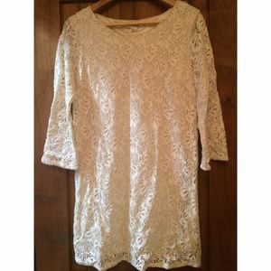 70's White lace dress