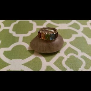 Multigemstone sterling silver ring