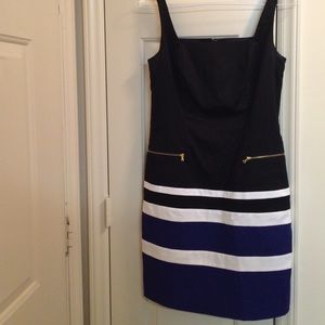 Ralph Lauren Black/royal blue dress w/ gold zipper