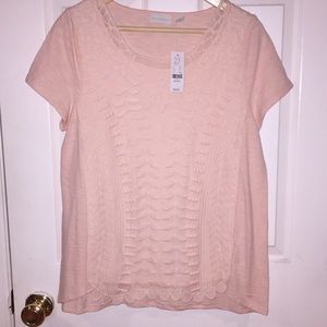 NEW YORK & COMPANY Pink Short Sleeved Blouse