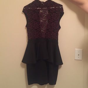 Lace peplum dress