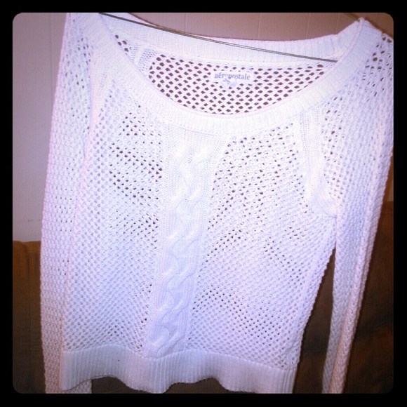 White sweater long sleeve shirt