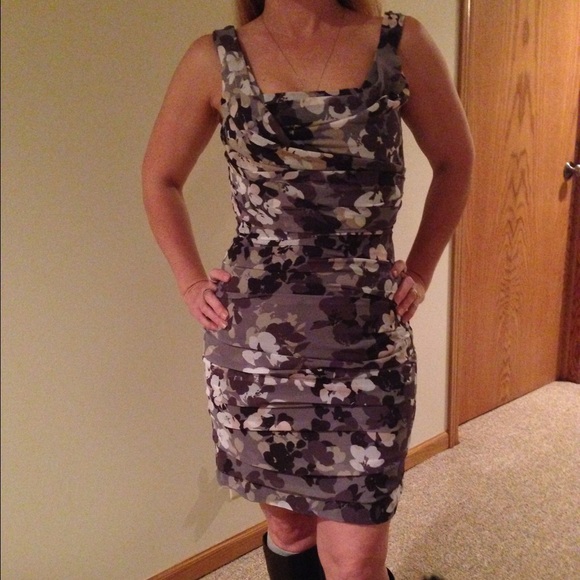 Express Multi Grey Floral Dress Size 2