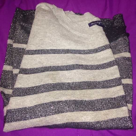 Black and grey glitter sweater