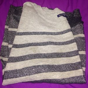Black and grey glitter sweater