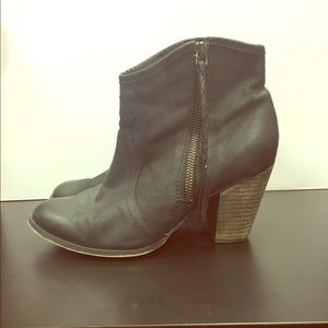 ALDO black leather booties