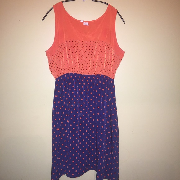 Orange and blue tank dress. M-L