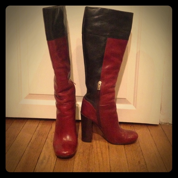 Tory Burch Red Alicia Colorblock Boot