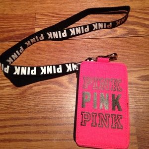 NWOT Pink ID/Money Lanyard