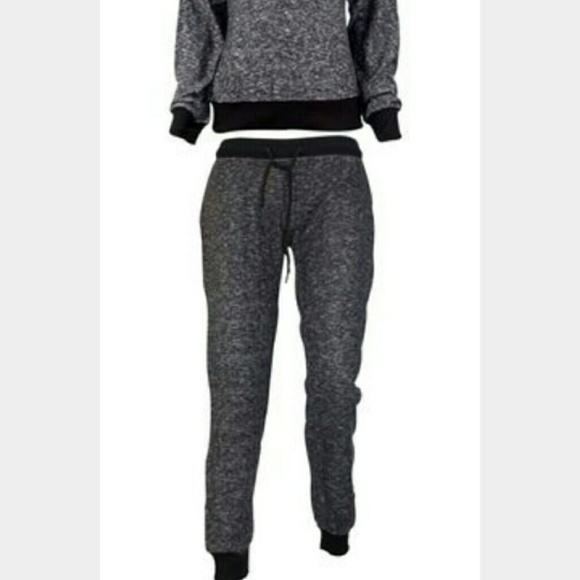 Gray and black joggers