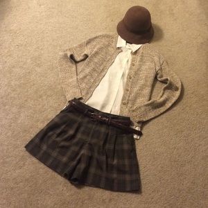 Plaid Short Skorts with FREE Leather Belt