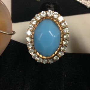 Blue stone Ring looks size 7