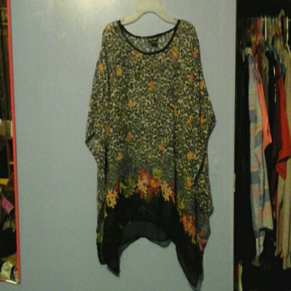 Sheer cheetah print blouse!