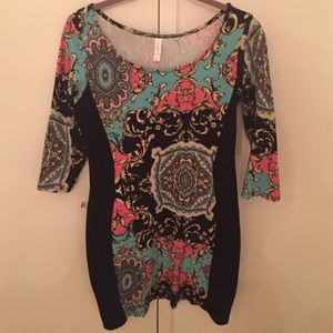 Long sleeve printed dress
