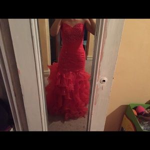 Red mermaid dress