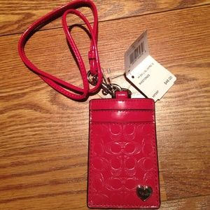 NWT Pink Coach ID Lanyard