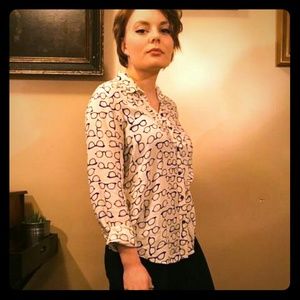 FINAL REDUCTION Glasses Print Blouse