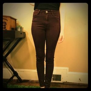 Plum Colored High Waisted Skinny Jeans