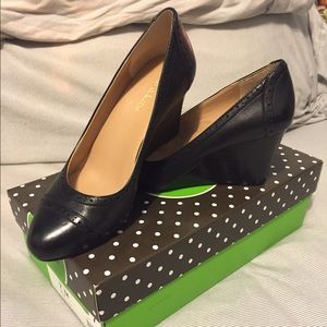 Kelly & Katie Black Wedge Heels
