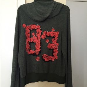 Wildfox 83 roses malibu zip up hoodie