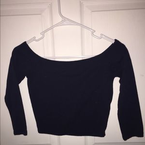 Navy Blue Crop Top