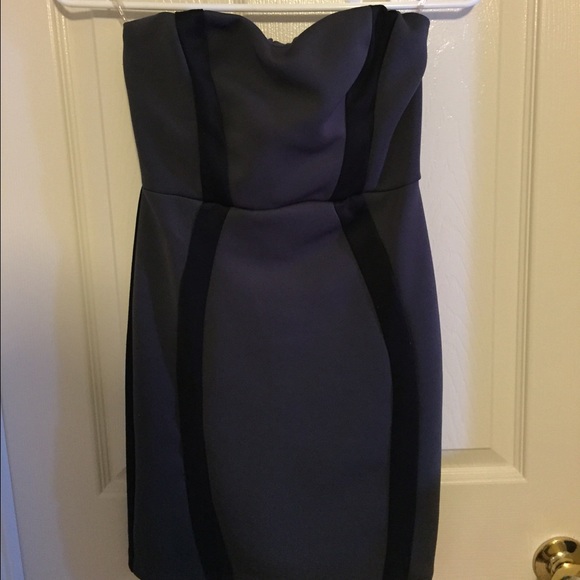 Black & Grey Strapless Dress