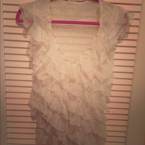Sheer ruffle blouse