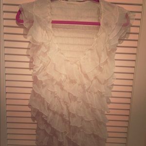 Sheer ruffle blouse