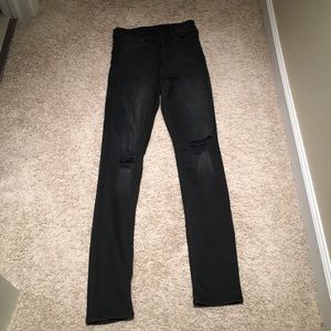 H&M &DENIM Destroyed Black Skinny Jeans