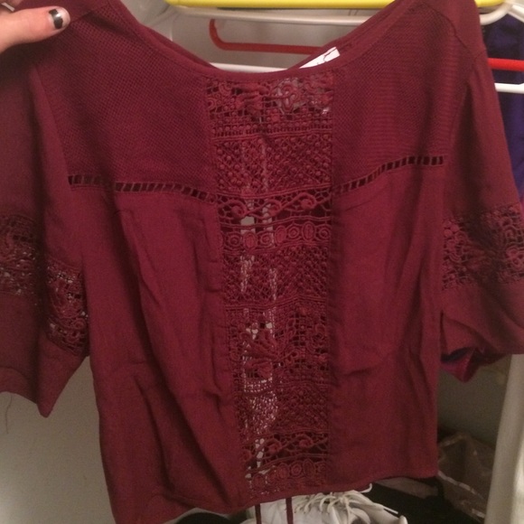 pacSun lace detailed crop top