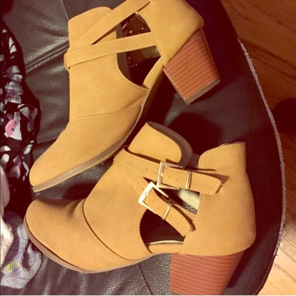 Faux Suede Strappy Ankle Boots