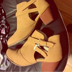 Faux Suede Strappy Ankle Boots