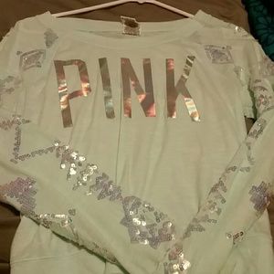 Vs bling mint long sleeve tee