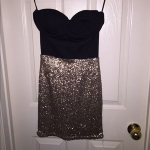 Black & Gold Sequin Dress