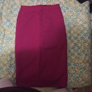 Pink high waisted midi skirt