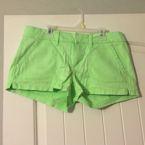 Bright green shorts