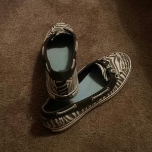 zebra print Sperry Shoes size 8