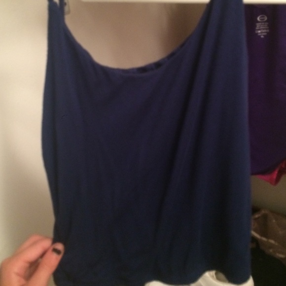 blue tanked crop top