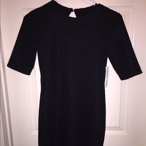 Black Ribbed Half Sleeved Dress - Never Worn