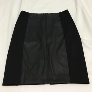 Express Faux Leather Panel Skirt