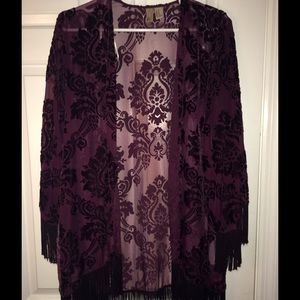 ✨ Velvet Fringe Kimono
