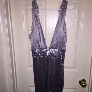 Bebe Sequin Periwinkle (Grey/Purple) Dress