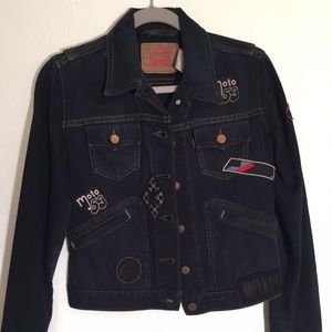 Levis black denim jean jacket