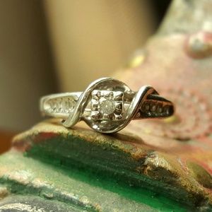 Genuine Diamond & Silver Ring