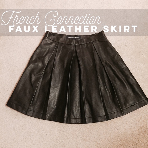 French Connection Faux Leather Mini Skirt