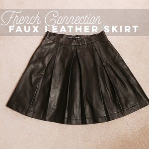 French Connection Faux Leather Mini Skirt