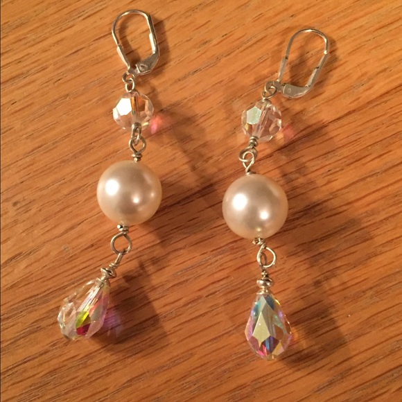 Earring crystal and pearls - Picture 1 of 1